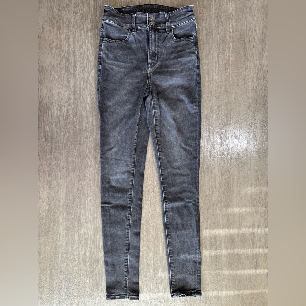 AEO Black Super High Rise Jeggings Skinny Jeans 2